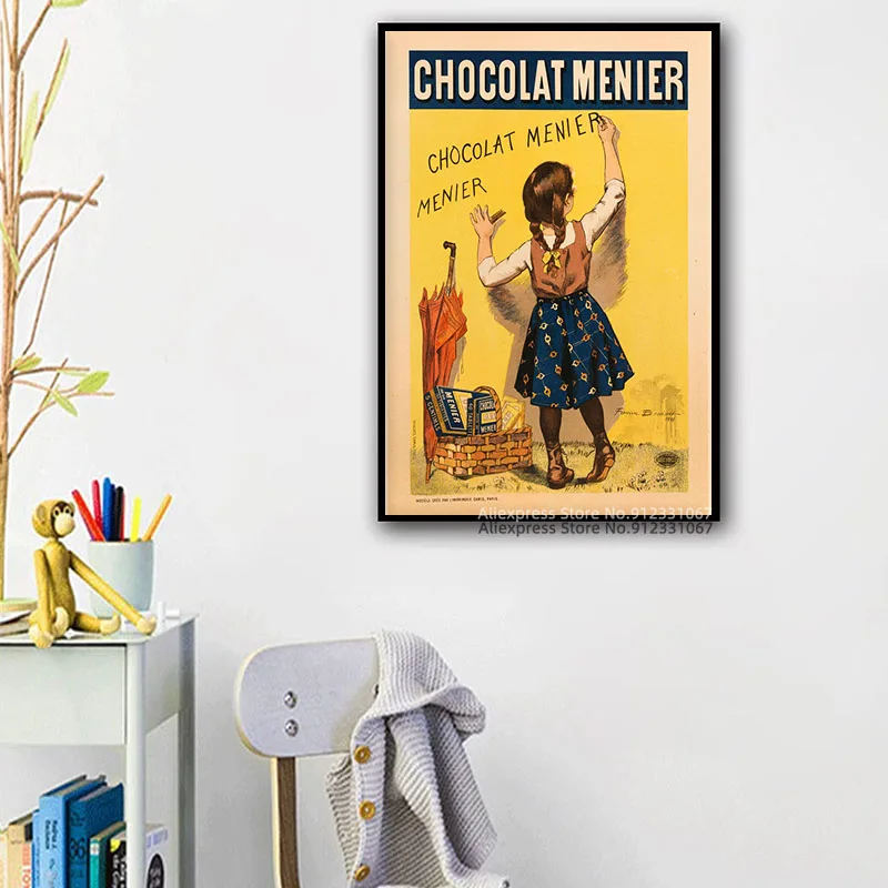 Художественная новая реклама 1800s шоколадный постер Настенный декор холст