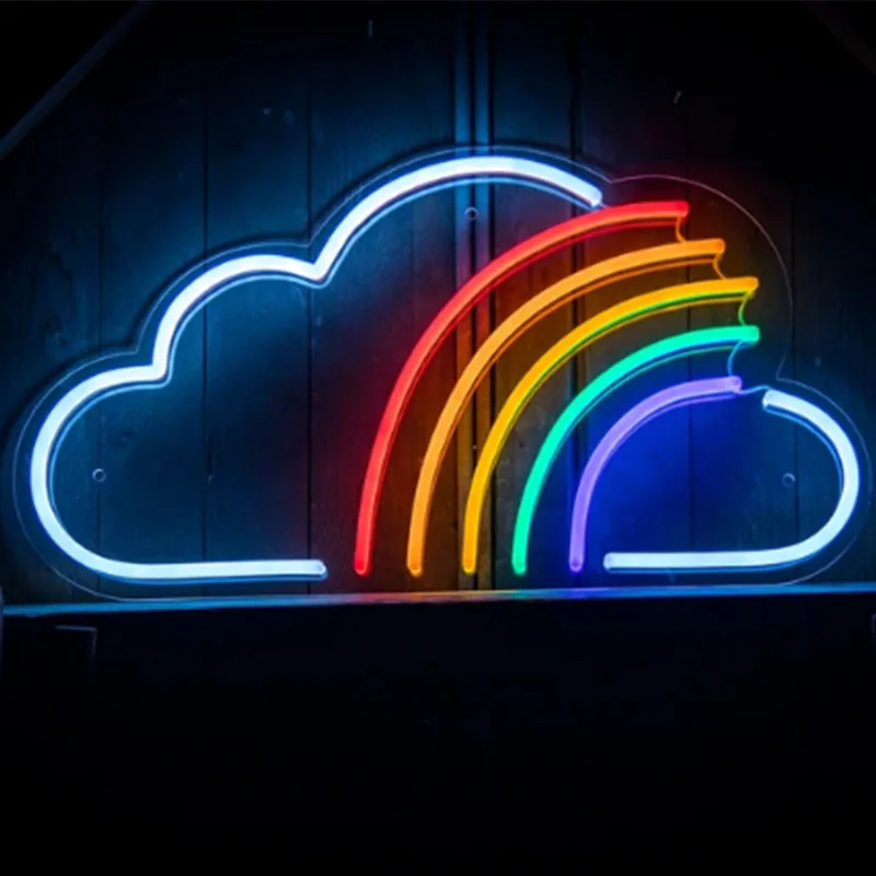 

led rainbow neon night light sign for room decoration custom led lights signs home bedroom wall party decor