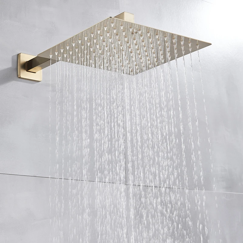 

Free Shipping 8/10/12 inch Matte Black Rain Shower Head Bathroom Square Shower head And Shower Arm Wall Mounted Shower Faucet