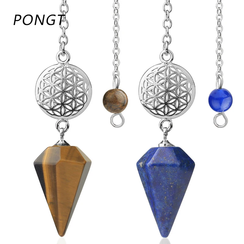 Подвеска из натурального быстрого шестигранного камня подвеска-маятник