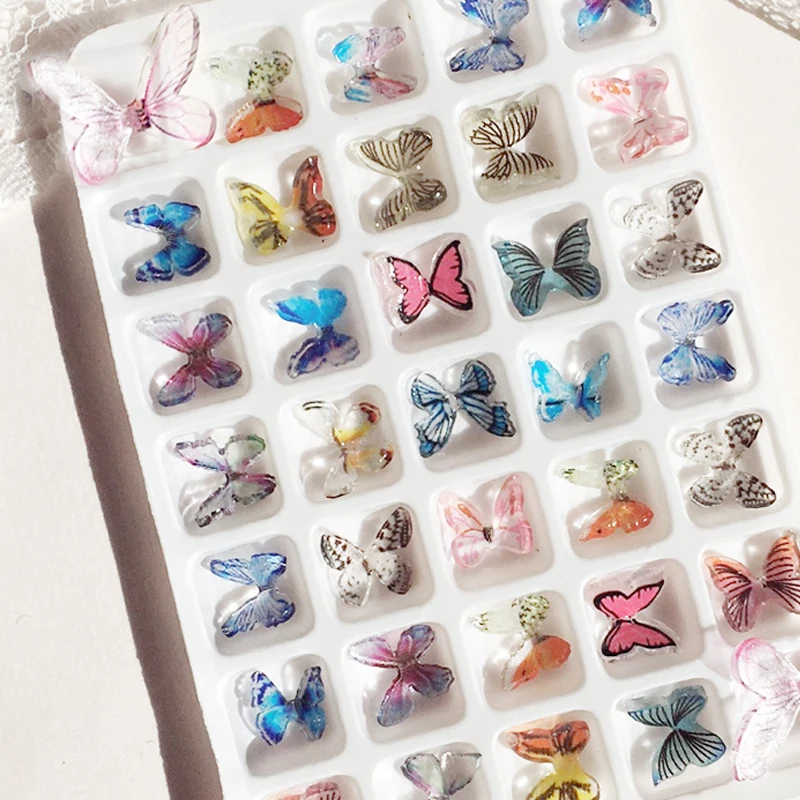 

20pcs Nail Art 5D Resin Rhinestone Acrylic Nail Sequin Decoration Butterfly Decoration Kit For Nails 3D Nail Art Decoration
