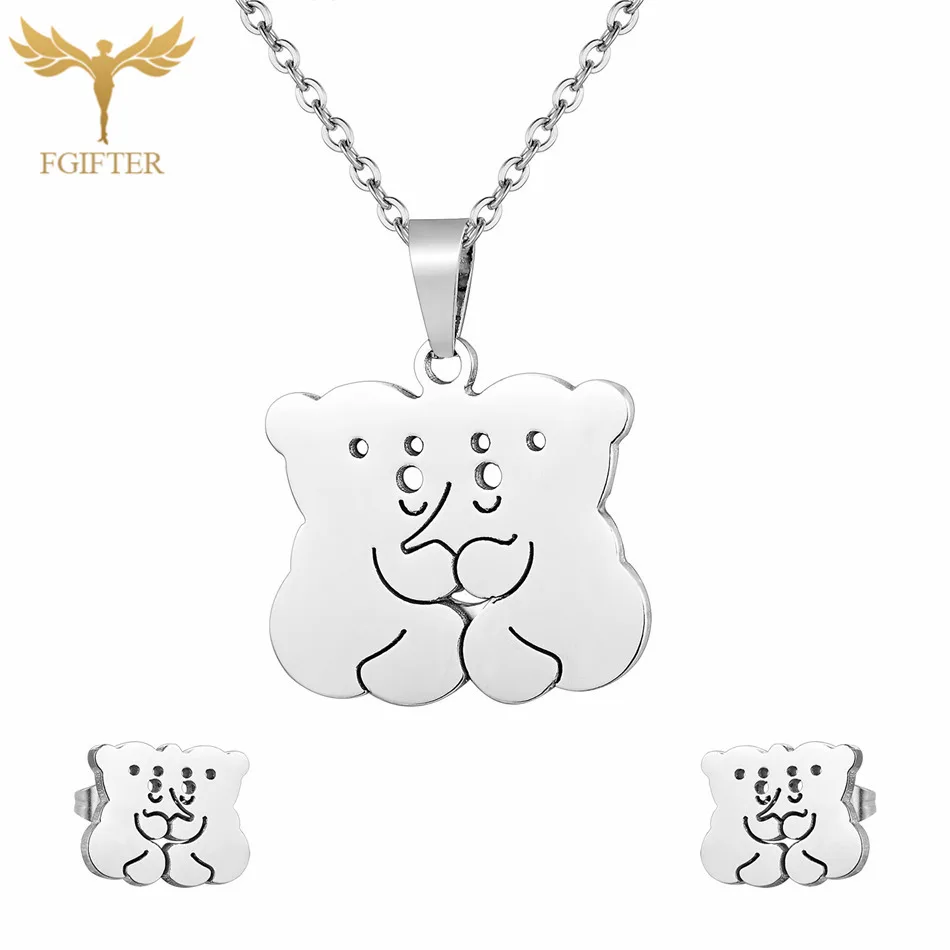 Beer Jewelry Set Fgift, Детский комплект ювелирных изделий для девочек, серьги-гвоздики в виде лошади, ожерелье с подвеской, ювелирные изделия из нержавеющей стали, детский подарок - Окраска металла: Beer Jewelry Set