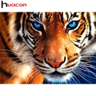 Алмазная живопись Huacan с тигром, вышивка крестиком, домашнее искусство, 5D алмазная вышивка, наборы из диких животных, мозаика, подарок ручной работы