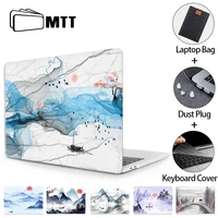 mtt ink painting case for macbook air 13 m1 pro retina 13 14 15 16 11 12 laptop sleeve with keyboard cover a2337 a2442 a2485