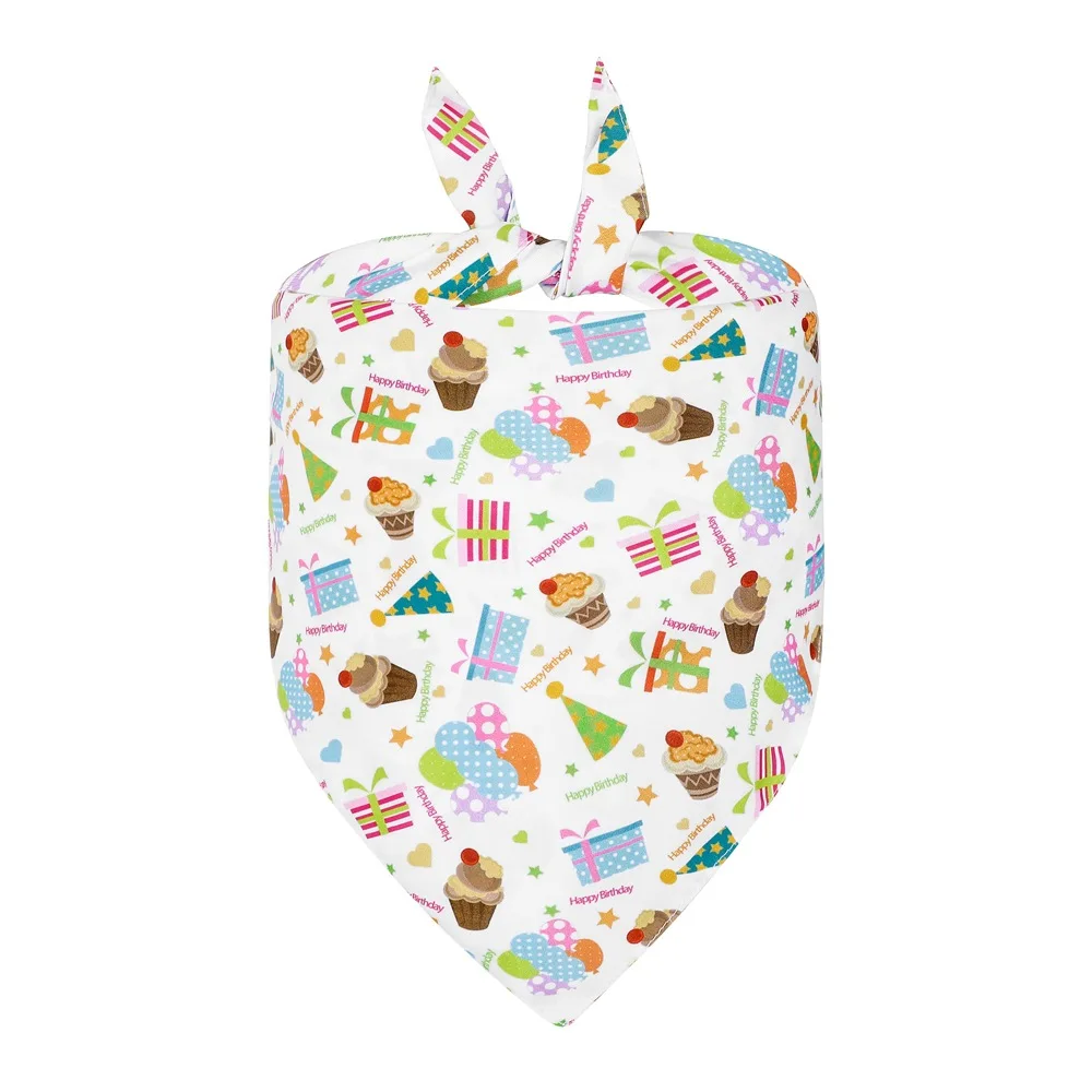 Бандана для собак шарф-ошейник щенков кошек хлопковый двусторонний слюнявчик