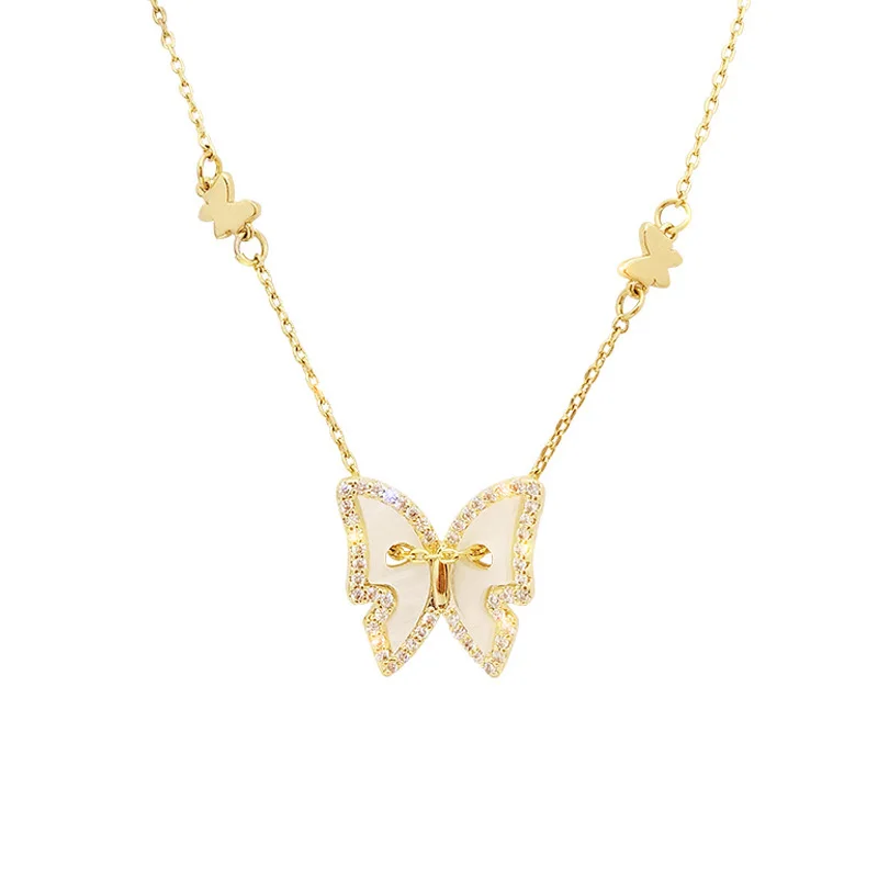 

1Pc Cute Butterfly Choker Necklace For Women Gold Chain Neck Statement Collar Chains Chocker Shining Female Choker Jewelry