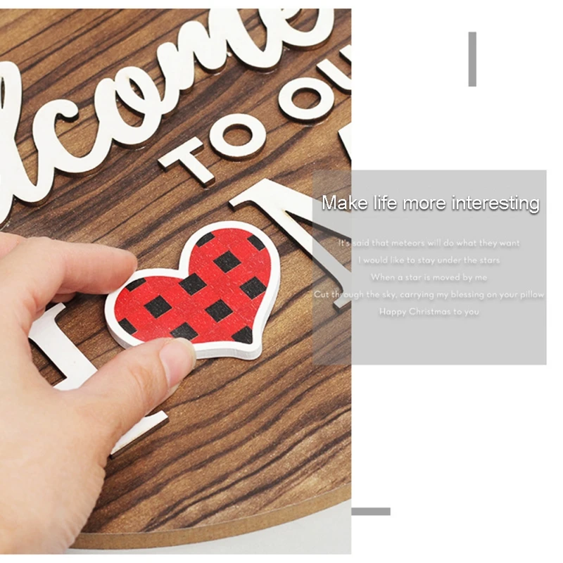

Simulation Flower Wood Door Decoration, DIY Magnetic Alphabet Home Holiday Decoration Door Hanging Board Welcome To Our Home