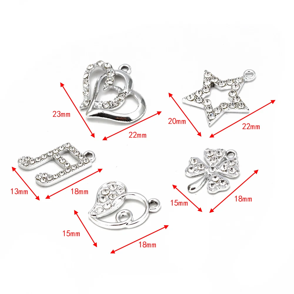 

MEIBEADS Fashion 10pcs Micro-inlaid Musical Note Shape Pendant Cute Leaf Heart Star Charm DIY Jewelry Making Accessories BD454