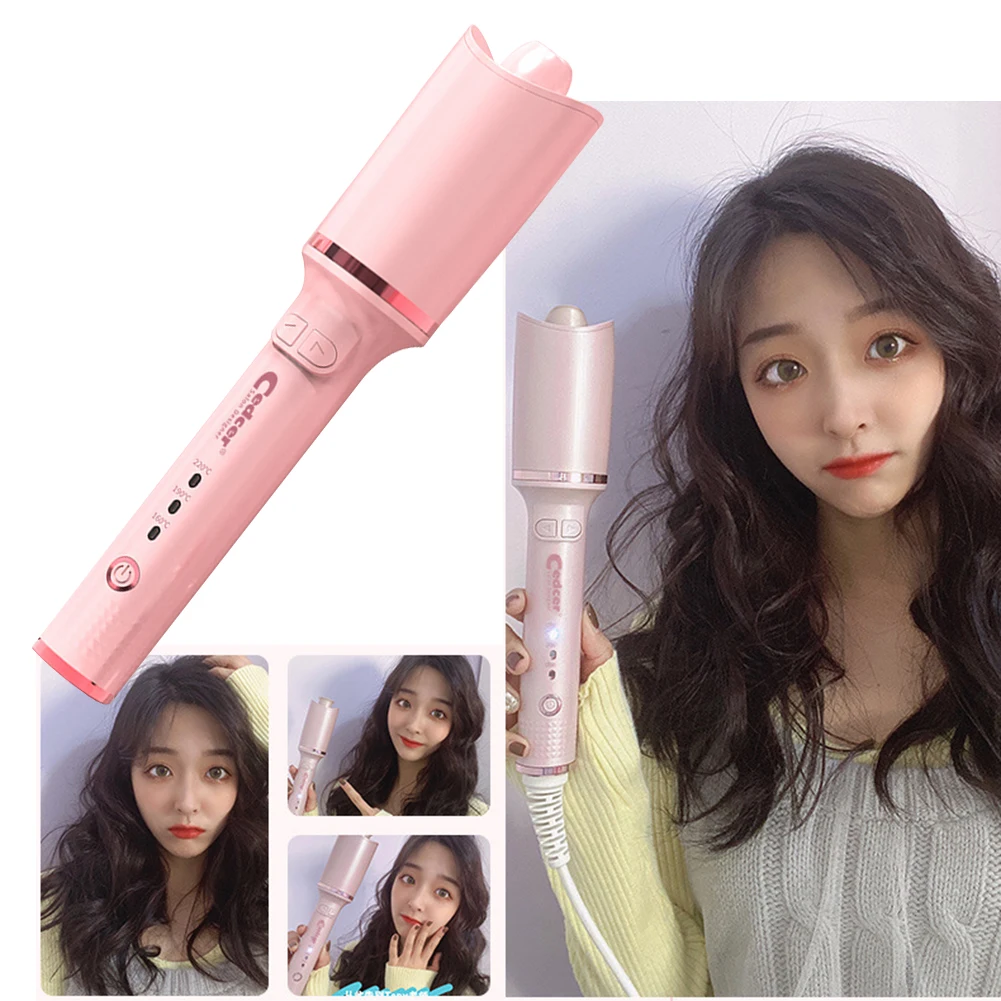 Aquecedor de Cerâmica Cabelo da ue Automático Cabelo Curling Turmalina Rotativa Elétrica ar Modelador Penteado Ferramenta Estilo Acessórios