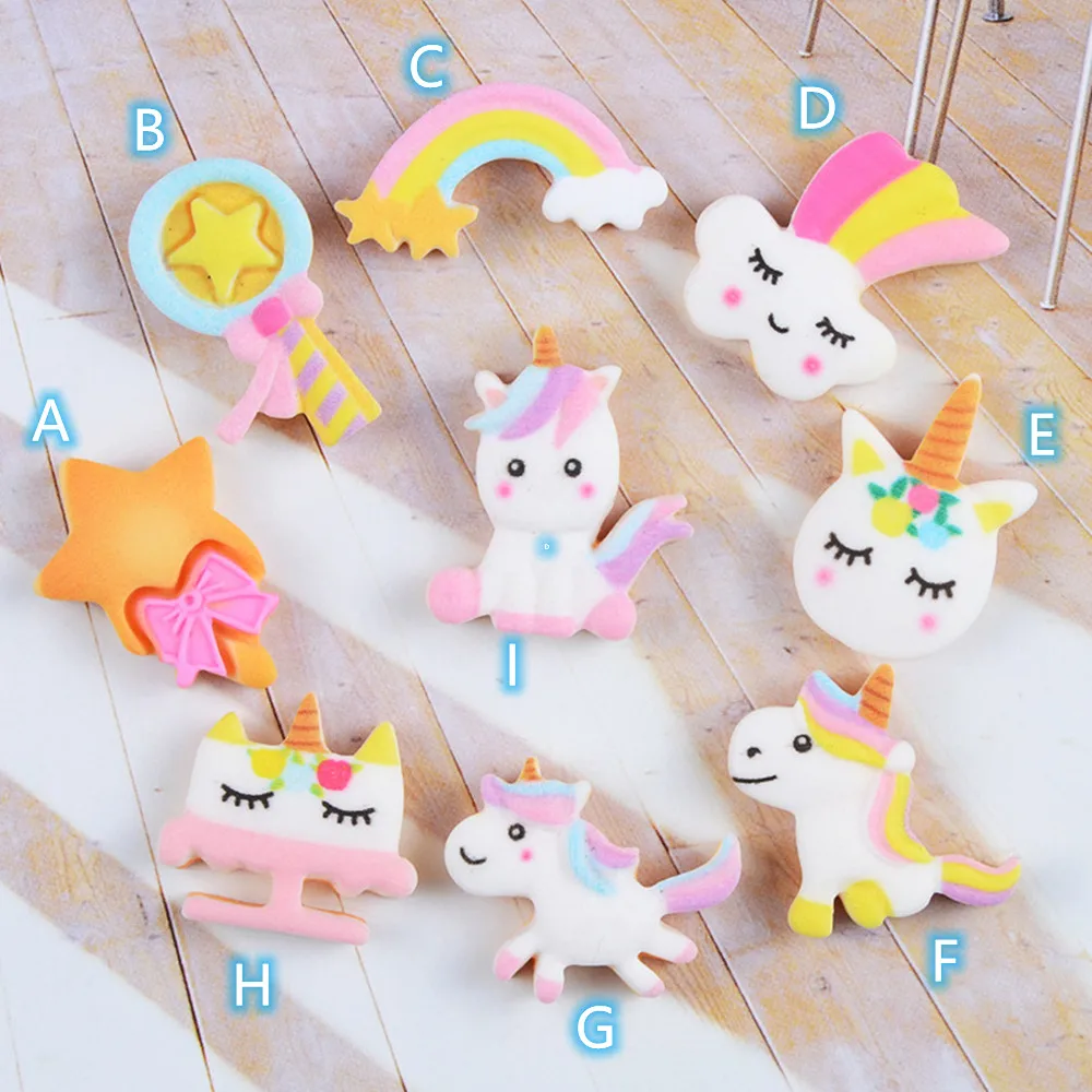 

Cartoon Unicorn Cabochon 20pcs Resin Flat back Cabochons Embellishment Apple Diy Wedding Hairpin accessories Scrapbook Craft