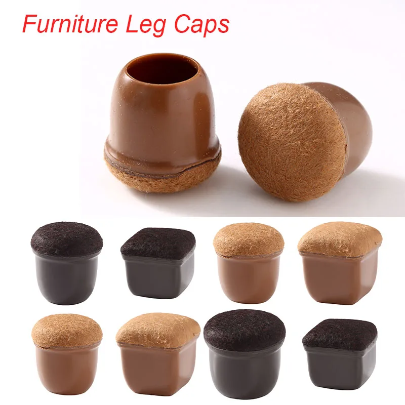 8Pc Silicone Chair Leg Floor Protectors Cover Furniture Leg Caps with Anti-Slip Felt Pads for Protect Your Floors from Scratches