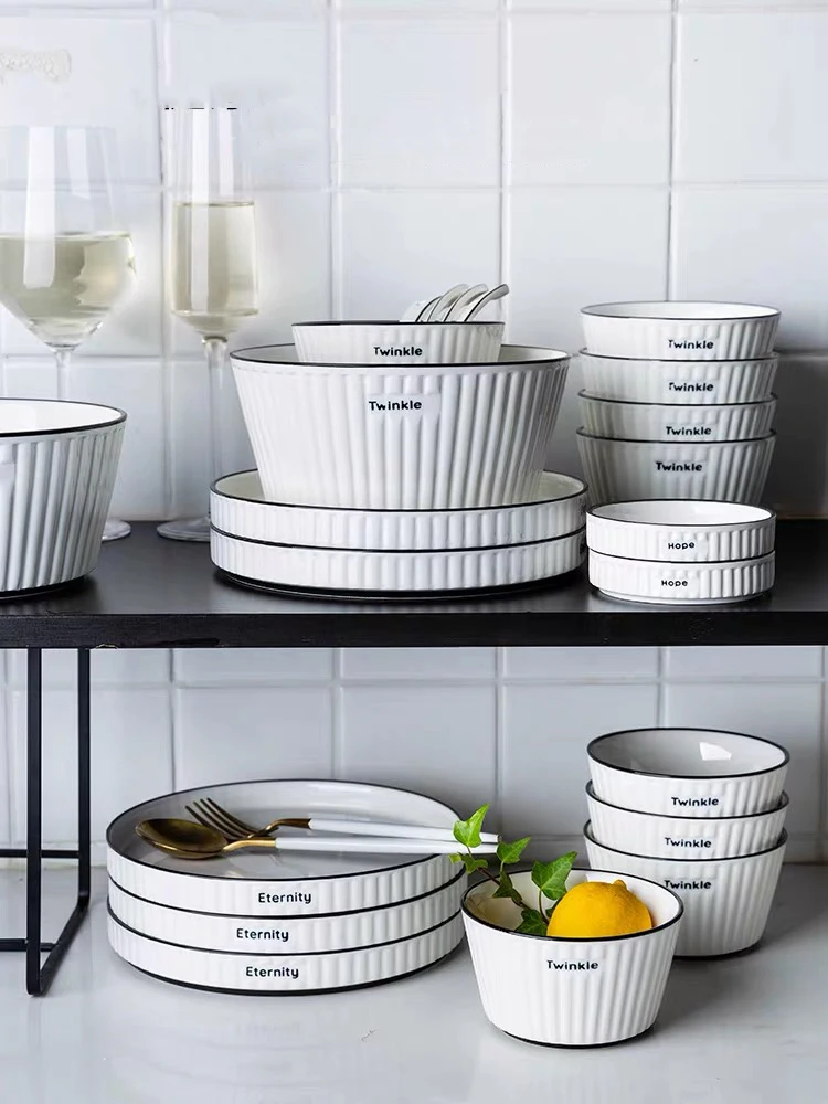 Одноцветная керамическая тарелка для стейка еды в скандинавском стиле столовая