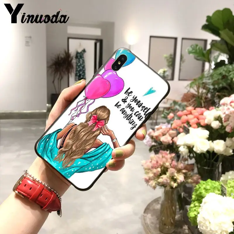 Yinuoda VOGUE Рождественский Женский кофейный мягкий чехол для телефона iPhone 6S 6plus 7plus 8