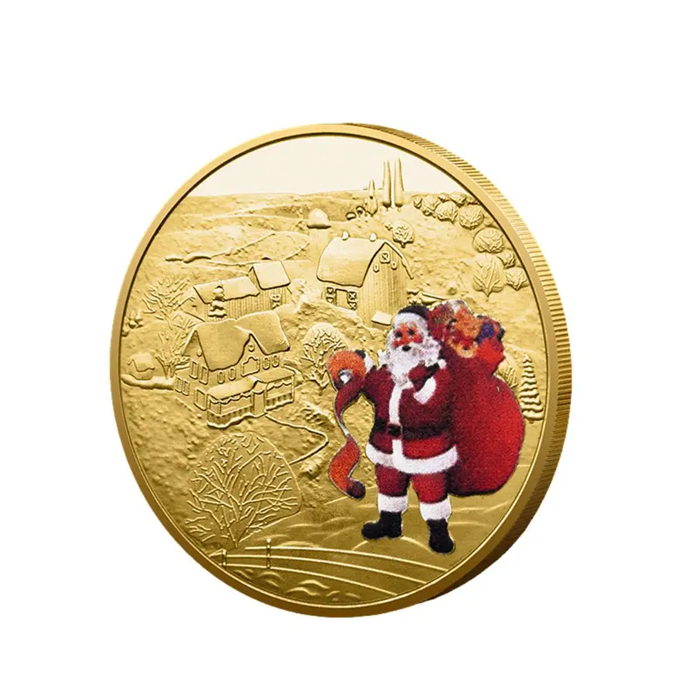Santa Claus Three-dimensional Metal Medal Collectible Art Souvenir Christmas Gift Commemorative Coins For Boys And Girls | Дом и сад