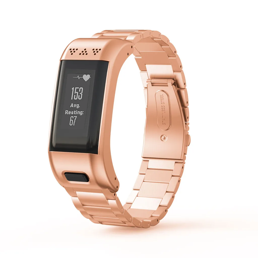 Ремешок из нержавеющей стали для наручных часов браслет с рамкой Garmin VIVOsmart HR +