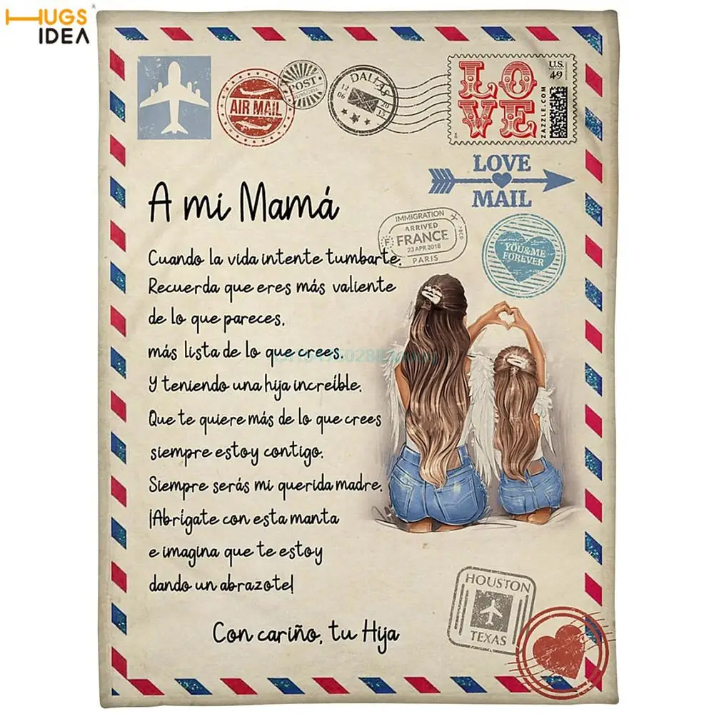 

HUGSIDEA A Letter to My Mom Pattern Fleece Blanket Home Bedding Lining Sofa Couch Air Conditioning Thin Quilt Kids Soft Blankets