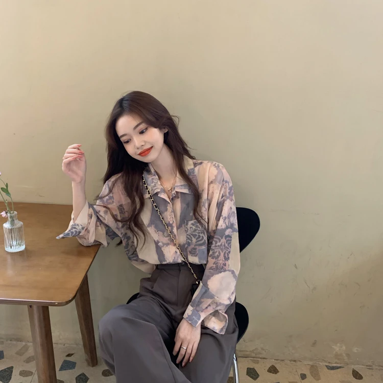 

Hipster Ulzzang Loose Summer Women's Clothing Sunscreen Blouses Print Ladies Tops Chic Korean Clothes Fashion Brand Shirts New
