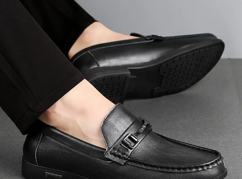 Роскошная обувь; мужские лоферы из натуральной кожи; сезон весна-осень; zapatos de hombre mocasines cuero; повседневные мужские лоферы без застежки; горячая распродажа