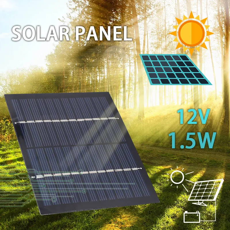 

Solar Panel 12V 1.5W 115x85mm Polycrystalline Silicon DIY Battery Charge Portable Solar Charger Pane Solar Module Epoxy Mini Sol