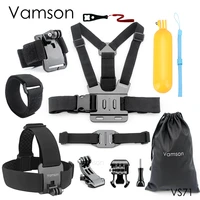 vamson accessories for gopro hero 10 9 8 7 6 5 head strap chest strap helmet belt floaty bobber wrist band for sj4000 yi 4k vs71
