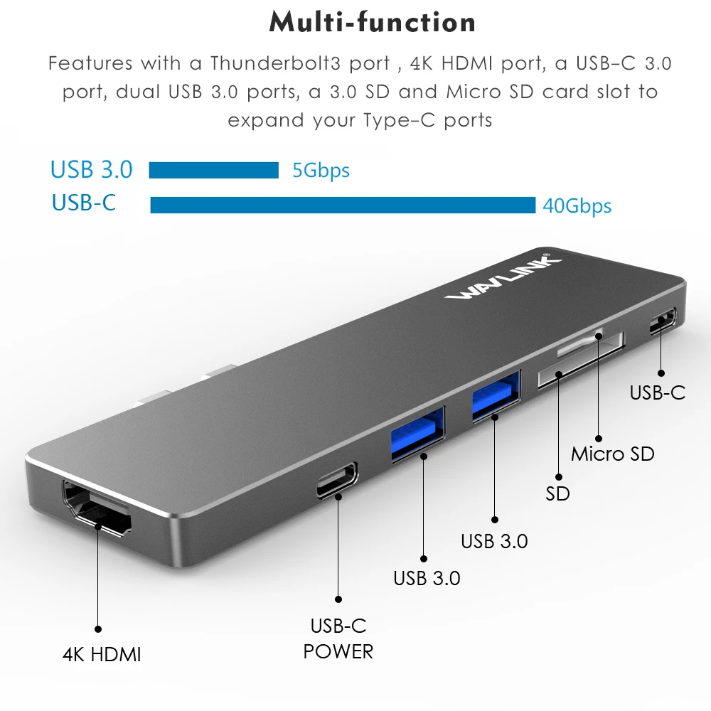 Wavlink usb хаб C концентратор для нескольких USB 3 0 HDMI адаптер 4K док станция MacBook Pro Тип