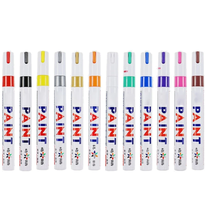 

12 Colors Epoxy Resin Drawing Pen Gold Leafing Point Pen Marker Acrylic Paint Highlights Metallic Permanent Markers Kit
