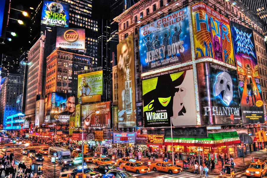 

JMINE Div 5D New York Times Square Street Full Diamond Painting cross stitch kits art Scenic 3D paint by diamonds