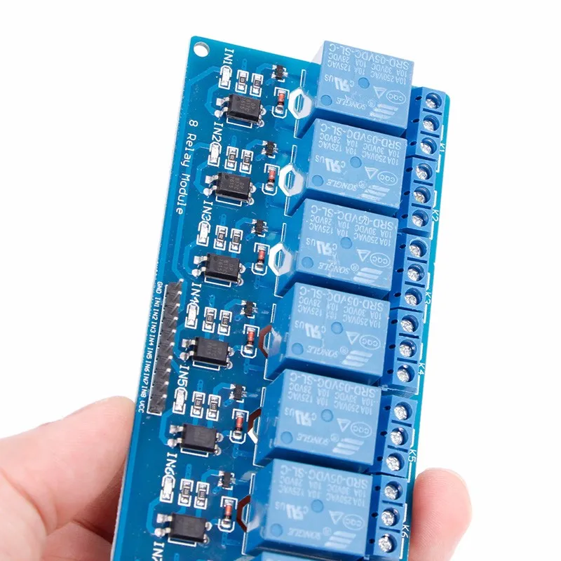 8-канальный релейный модуль с оптической изоляцией сцепного устройства пульт