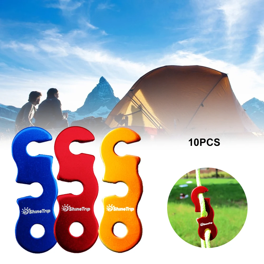 

10pcs Tent Wind Rope Buckle Outdoor Camping Wind Rope Stopper Awning Adjust Buckles Small