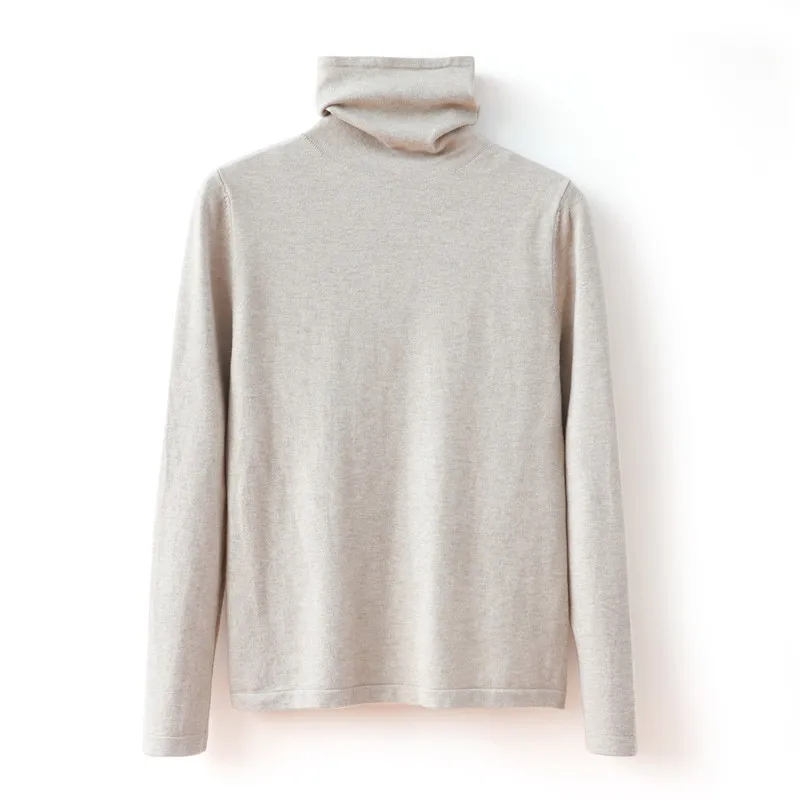 

Женский свитер, новая осенне-зимняя блузка с длинными рукавами и узким низом, свитер с высоким воротником