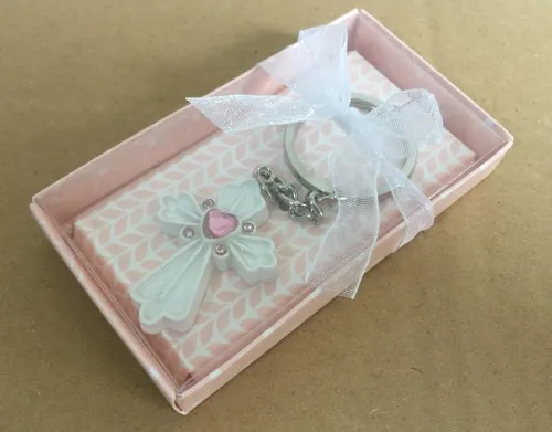 (50 pieces/lot) Adorable Cross Key Chain Wedding Favor For Communion Favors and Baby decoration gift Party favors | Дом и сад