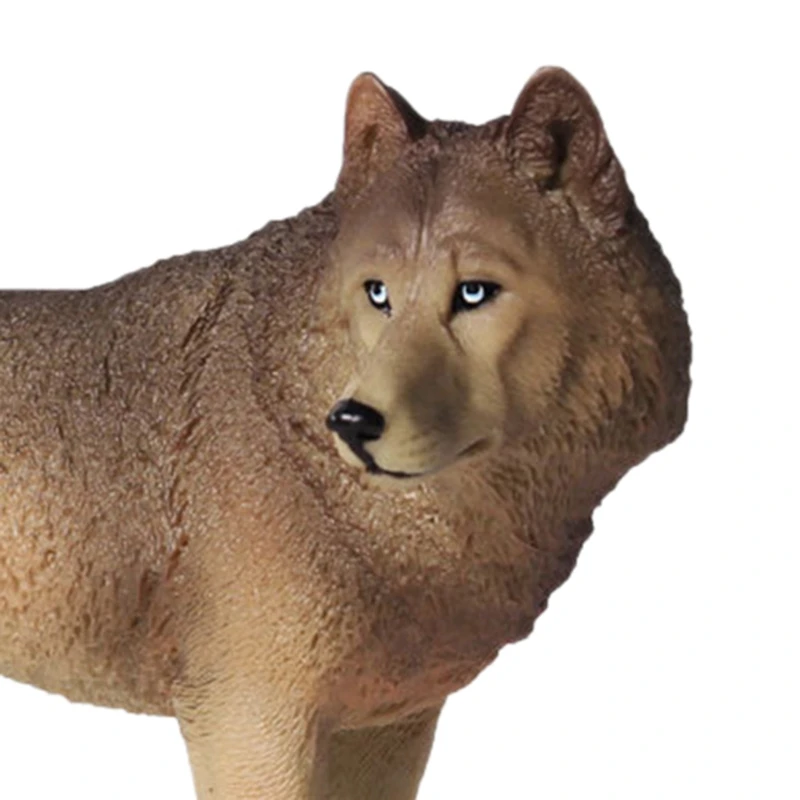 

Diy Wolf Toy Forest Wild Animal Model Home Decoration Children Education Gift Brown