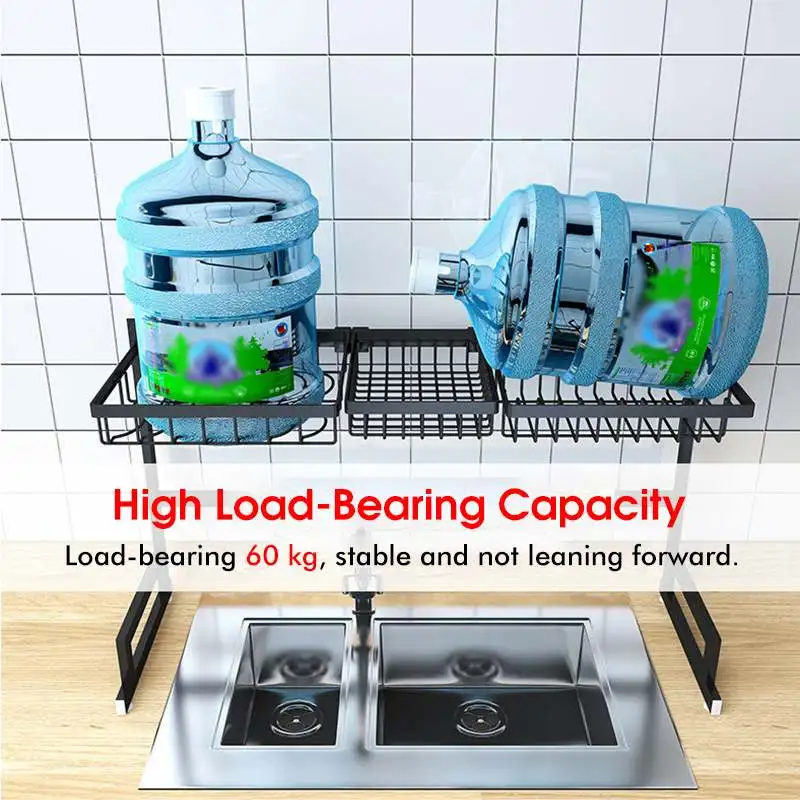 Кухонная полка из нержавеющей стали органайзер сушилка для посуды над раковиной