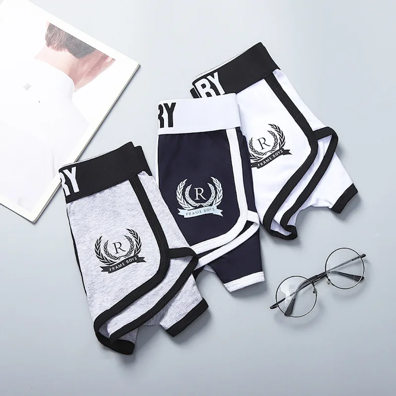 

New Trendy Brand Men's Underwear Cotton Comfortable Boxer Shorts Sports Breathable Student Youth Boxer Shorts
