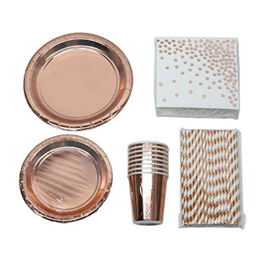 Наборы одноразовой посуды вечерние соломенные салфетки украшения на свадьбу