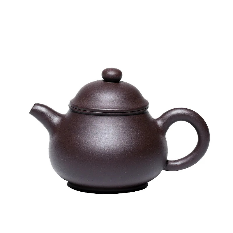 

Hundred Believe Dark-red Enameled Pottery Teapot Yixing Gift Raw Ore Purple Clay Pan Famous Full Manual Tea Set