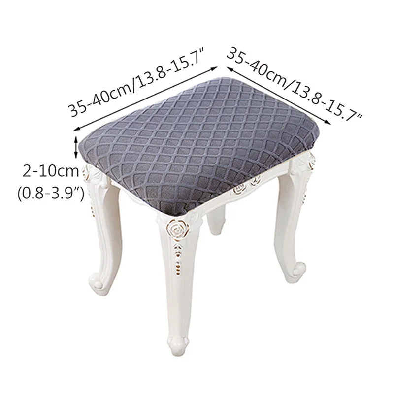 

Jacquard Seat Protector Sleeve Rectangle Stool Cover Stool Covers for Livingroom Stool Surface Dustproof Removable Chair Cover