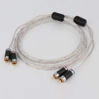 preffair hi end ofc silver plated hifi rca cable 2rca to 2rca male plug interconnector cable audio extend signal line aux cable