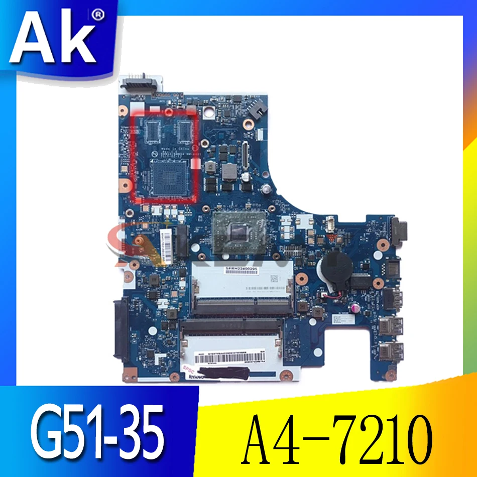 

Akemy BMWQ3 BMWQ4 NM-A401 5B20J22962 основная плата для lenovo Ideapad G51-35 Материнская плата ноутбука A4-7210 cpu полностью протестирована