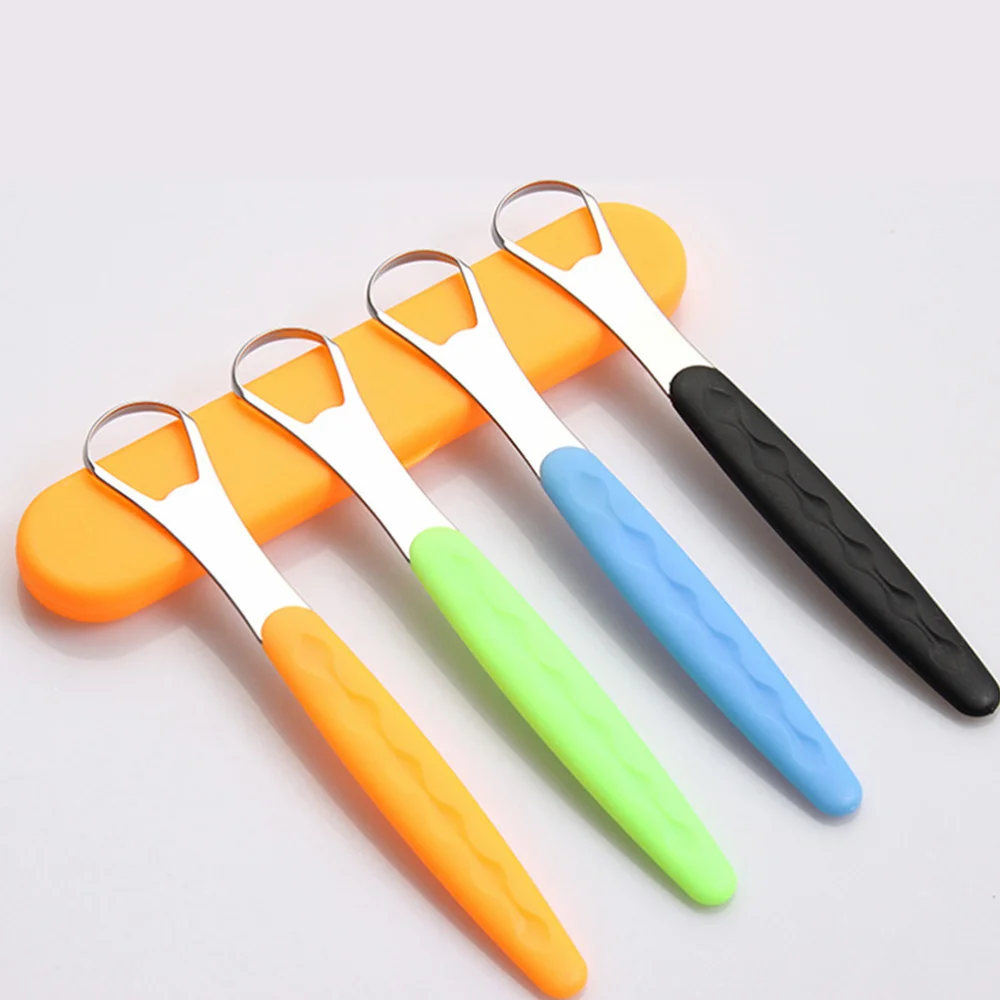 

2pcs Stainless Steel Portable Tongue Scrapers Oral Care Tool Cleaning Supplies