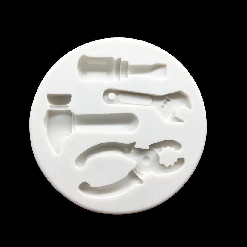 

Wholesale 10 pcs/lot Hammer Wrench Bolt Driver Silicone Sugarcraft Mold Chocolate Cupcake Baking Fondant Cake Decorating Tools