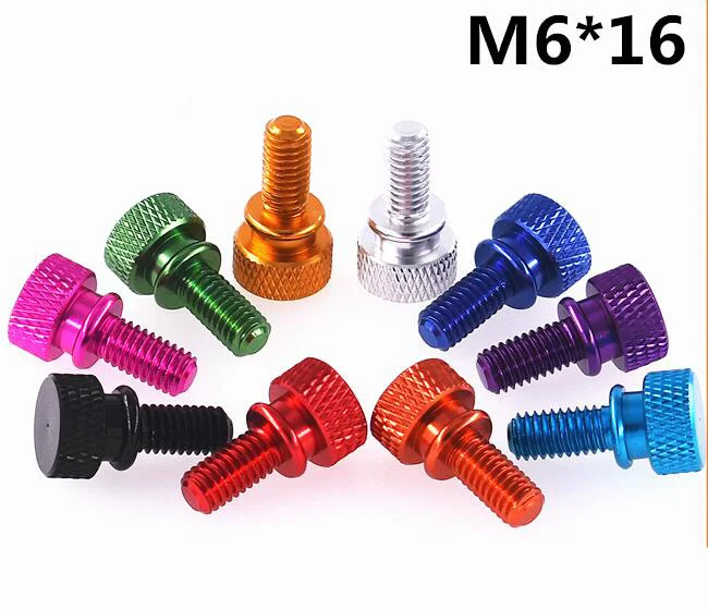 4 шт. M6 большой палец алюминиевые винты плоский ананас шаг зернистый болт с