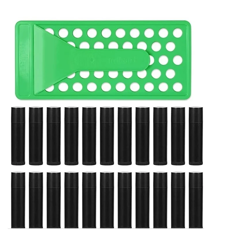 Круглый бальзам для губ с крафт комплект заполнения лоток и лопатки из