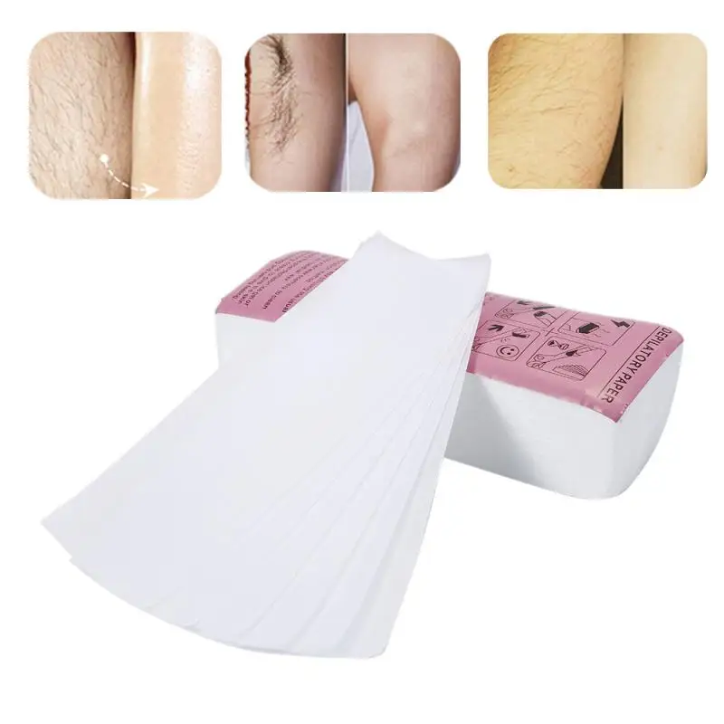 

100pcs Disposable Hair Removal Depilatory Epilator Wax Strip Paper Wax White Beauty Tool For Leg Wax For Depilation Skin Tool