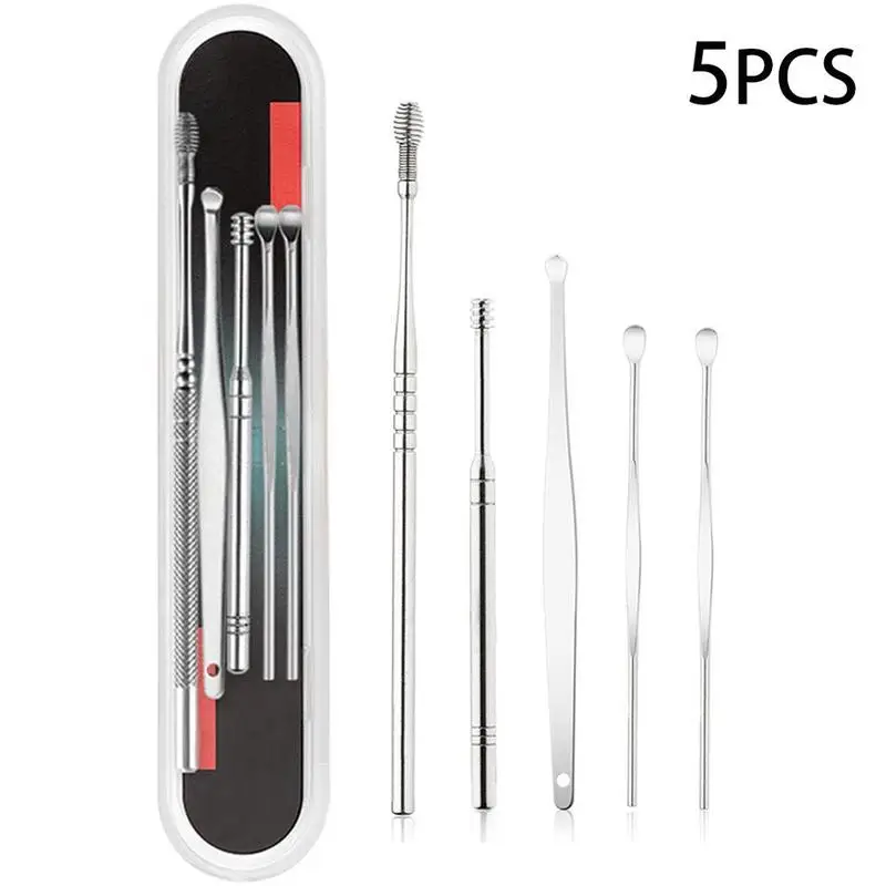 

5-piece set steel ear pick ear spoon dug ear cleaner