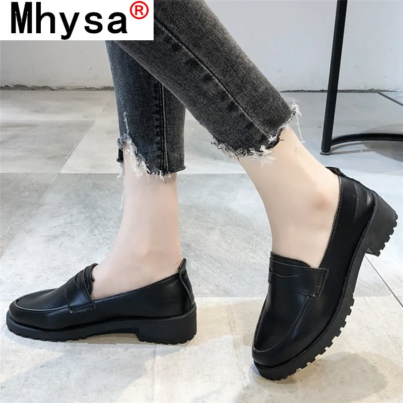 

2021 Autumn Fashion Women Flats Set Foot PU Leather Women Casual Flats Comfortable Round Toe Women Platform Shoes Zapatos Mujer