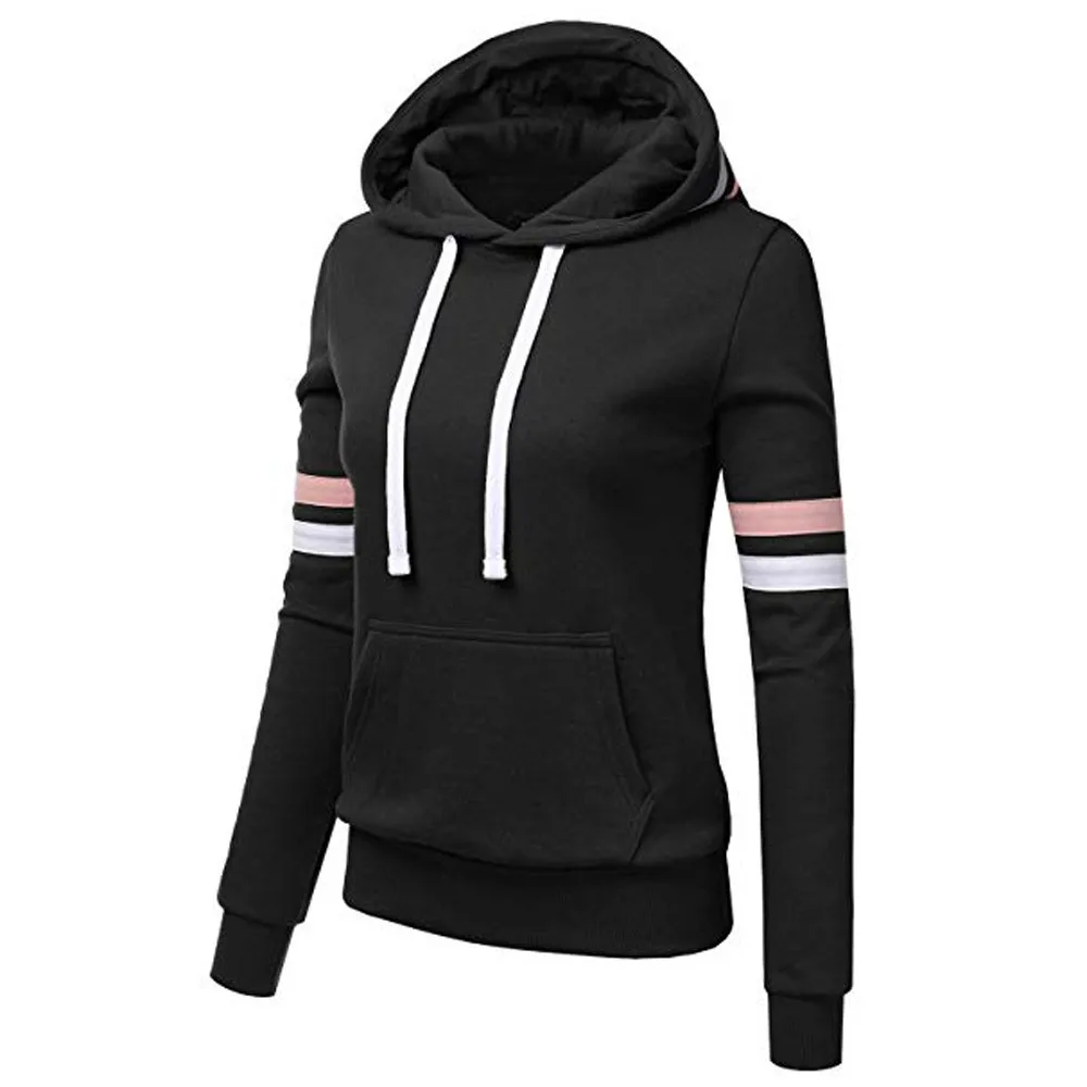

Fashion Women Casual Harajuku Hoodies Solid Sweatershirts Long Sleeve Top Blouse 2019 Female Kawaii Pocket Pullover Tops Shirt