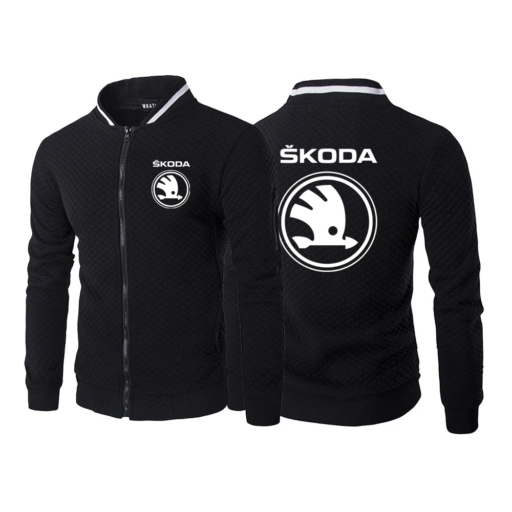 Толстовка мужская однотонная на молнии с длинным рукавом и круглым вырезом |