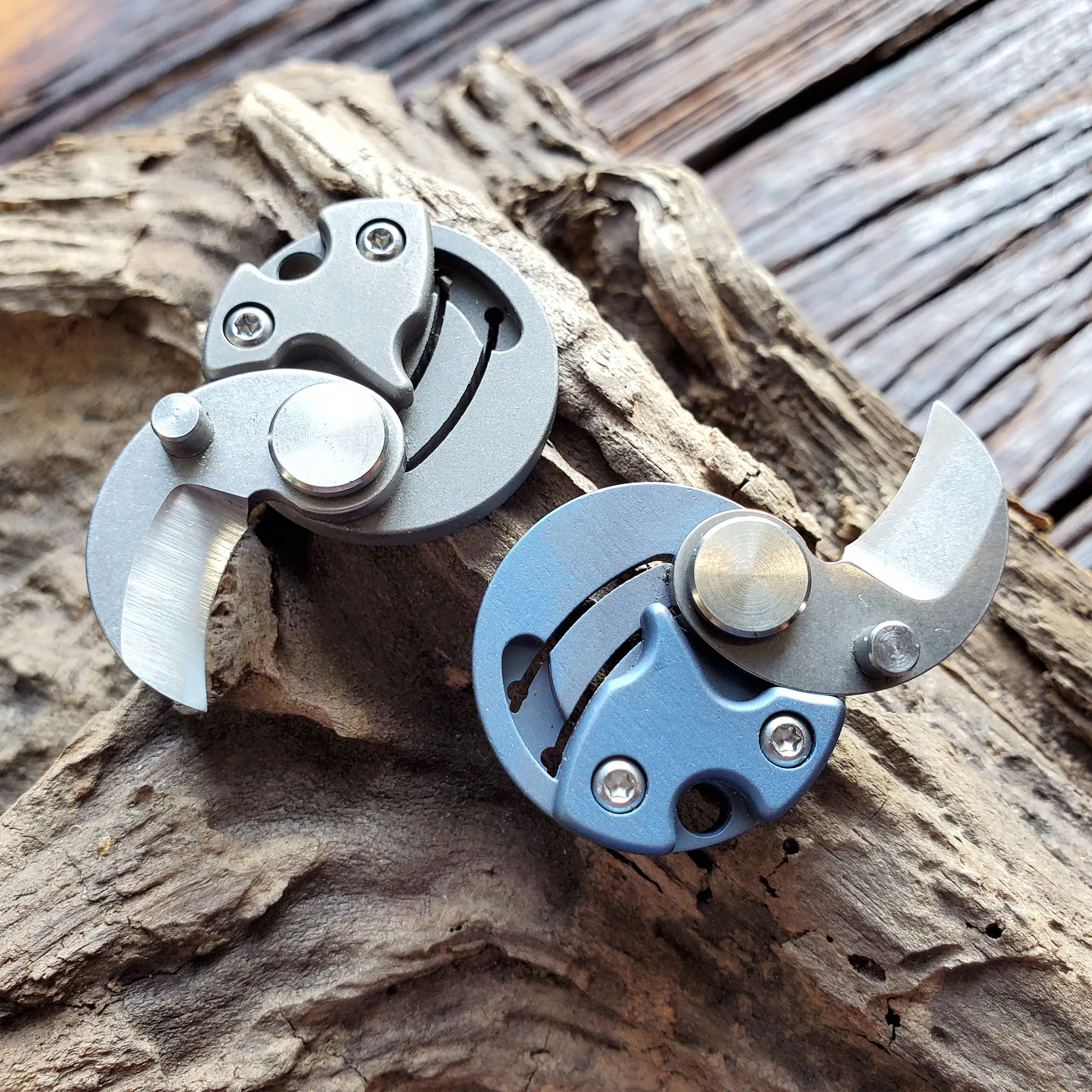 JSSQ Монетный нож коготь титановая ручка D2 лезвие мини брелок карманные складные