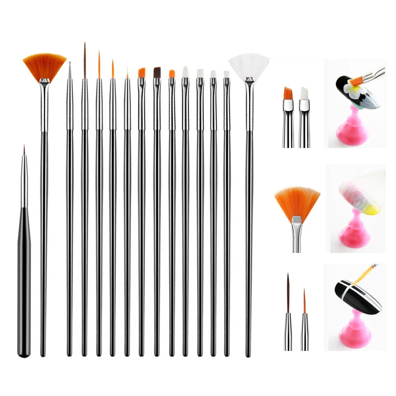 

Professional Nail Art Brushes Set for UV Gel Acrylic Design Gel Liner Polish Gradient Painting Pen Manicure Nails Tips Tool Kit